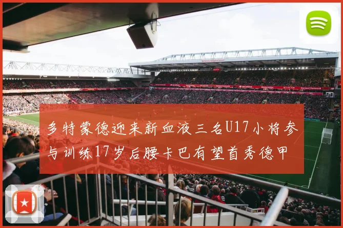多特蒙德迎来新血液三名U17小将参与训练17岁后腰卡巴有望首秀德甲